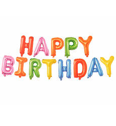 Повітряні кулі "Happy Birthday color" висота - 38 см, набір - 13 шт.