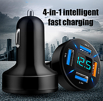 Швидкий автомобільний зарядний пристрій 4 в 1 з QC3.0 портом