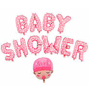 Воздушные шары "Baby shower girl" высота - 38 см, набор - 11 шт.