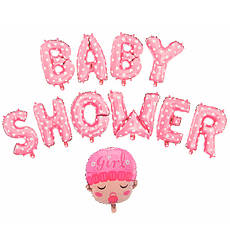 Повітряні кулі "Baby shower girl" висота - 38 см, набір - 11 шт.
