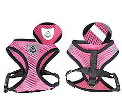 Шлейка для котів з повідцем Pet Style "Сітка" Рожева L