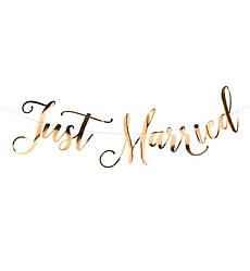 Гірлянда паперова "Just Married", розмір - 1.5 м, колір - золото
