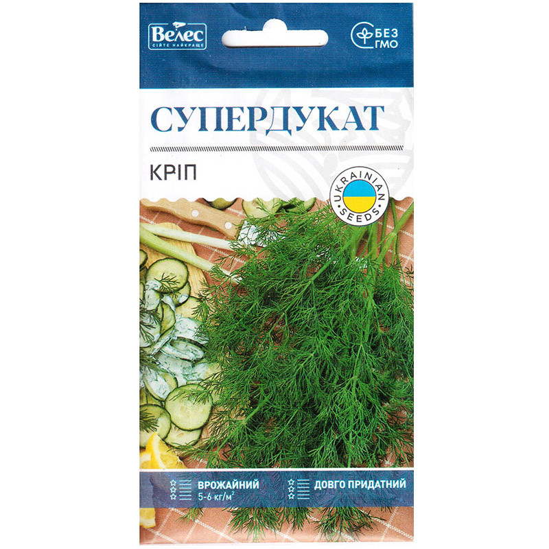 Насіння кропу врожайного "Супердукат" (4 г) від ТМ "Велес"