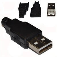 Штекер USB тип A, разборный, под кабель