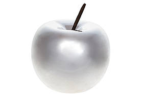 Яблуко декоративне керамічне 11см, колір - срібло - 4 шт УПАКОВКА ТОВАР ВІД ВИРОБНИКА