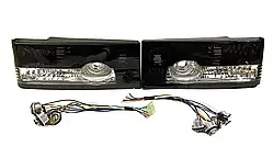 Ліхтарі задні 2 шт ВАЗ 2108, 2109, 21099, 2113, 2114 Чорні ключки з білою смугою лев+прав