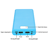 Powerbank 2 USB 8x18650 IN: Type-C+Micro USB/корпус Повербанка з ліхтариком чорний без батарей, фото 10