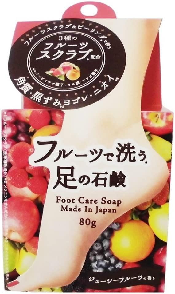 Pelican Foot Care Soap Фруктове мило з подвійним ефектом скрабу та пілінгу для догляду за шкірою ніг, 80 г