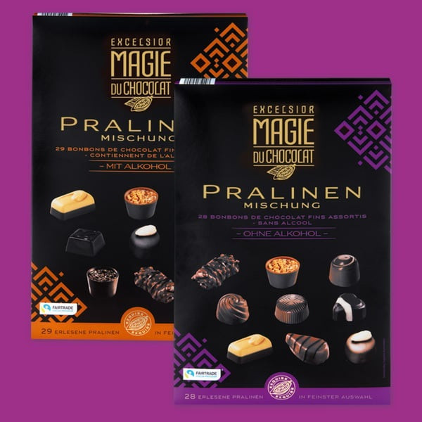 Конфеты Шоколадные Пралине без Ликера Pralinen Excelsior Magie du Chocolat Ohne Alkohol Norma 300 г Германия - фото 3 - id-p1737325918
