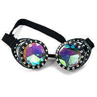 Окуляри Стимпанк Гогли Калейдоскоп зі стразами заклепками (чорні) WXZ03 4227907