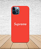 Матовый Чехол iPhone 14 В стиле Supreme с принтом