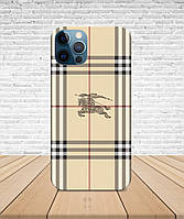 Матовый Чехол iPhone 14 PRO В стиле Burberry с принтом