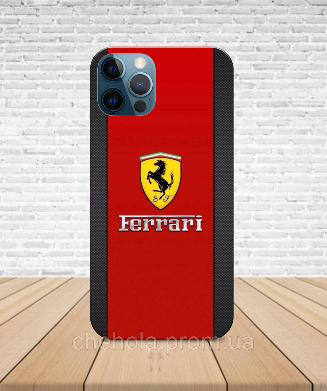 Матовый Чехол iPhone 14 PRO Ferrari с принтом - фото 1 - id-p1737382785