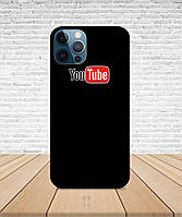 Матовий Чохол iPhone 14 PRO MAX Youtube чорний з принтом