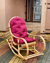 Крісло-качалка плетена з лози з подушкою.  Арт:9994