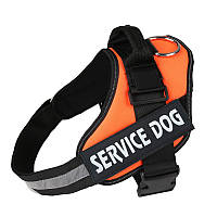 Шлея для собак усиленая Pet Style "Service Dog" Оранжевая