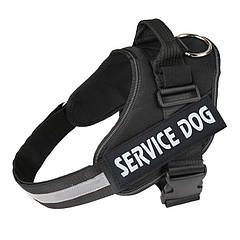 Шлея для собак посилена Pet Style "Service Dog" Чорна XS