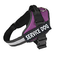 Шлея для собак посилена Pet Style "Service Dog" Фіолетова