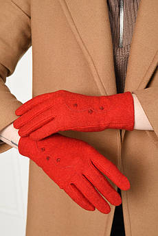 Рукавички жіночі текстильні червоного кольору 153585M