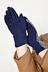 Рукавички жіночі текстильні на флісі синьо-білого кольору 153405T Безкоштовна доставка, фото 2
