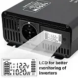 Інвертор синусний JFind з 12 на 220 вольтів 1000 Вт (2000 Вт), фото 3