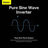 Інвертор Baseus Super Si Power Black 500W 220V CGNB000101 чистий синус для котла, фото 3