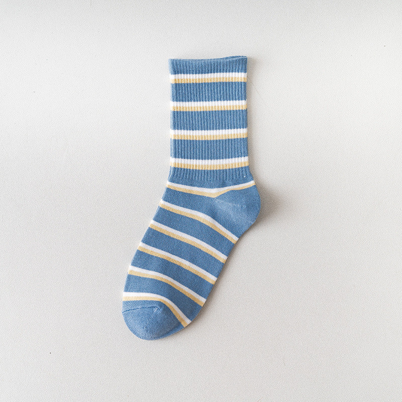 Шкарпетки високі блакитні полосаті, фото 1