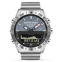 Мужские водонепроницаемые часы North Edge Gavia 20BAR серебристые