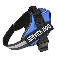 Шлея для собак усиленая Pet Style "Service Dog" Синяя