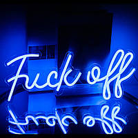 Fuck Off неоновая вивеска Neon Sign Blue Word LED Neon Wall Light Signs Acrylic