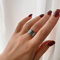 Срібна Каблучка Вишиванка з фіанітами