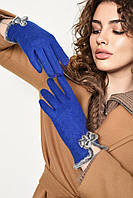 Перчатки женские текстильные синего цвета 153458S