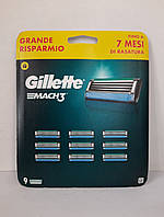Кассеты для бритья мужские Gillette Mach 3 9 шт ( Жиллет Мак 3 оригинал)