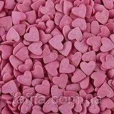 Посипка цукрова фігурна Сердечка рожеві 10 г, фото 1