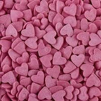 Посипка цукрова фігурна Сердечка рожеві 50 г