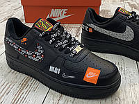 Мужские кроссовки Nike Air Force 1 07 Just Do It Pack Black. Чоловічі кросівки Nike Air Force 1 07 Джаст Ду Ит