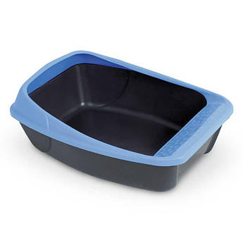 Відкритий туалет для кішок з бортиком сіро-блакитний VIRGO DARK GREY/BLUE 52*39*20 сіро-блакитний