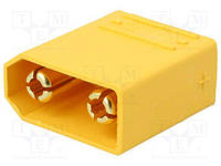 XT90PB-M Socket; DC supply; XT90; male; PIN:2; on PCBs; THT; Colour: yellow