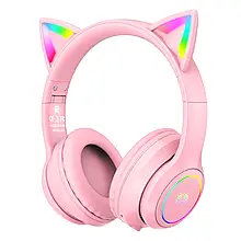 Навушники бездротові Onikuma B90 Bluetooth Pink рожеві RGB підсвічування