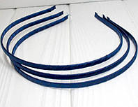 Обруч для волосся обмотаний атласною стрічкою (ширина 5мм). Колір - синій