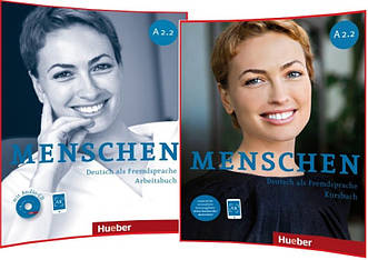 Menschen A2.2. Kursbuch+Arbeitsbuch. Комплект книг з німецької мови. Підручник+Зошит. Hueber
