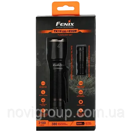 Fenix TK16 V2.0 + E02R Ліхтарі ручні комплект, фото 2