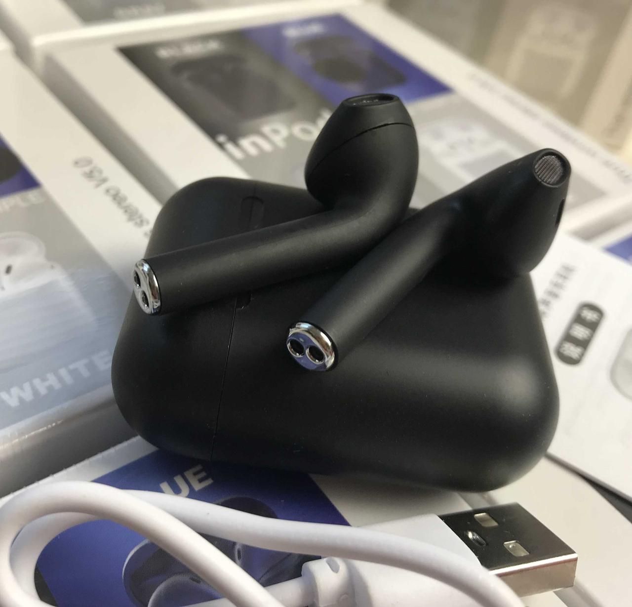 Навушники бездротові HBQ Bluetooth TWS Inpods12 чорного кольору
