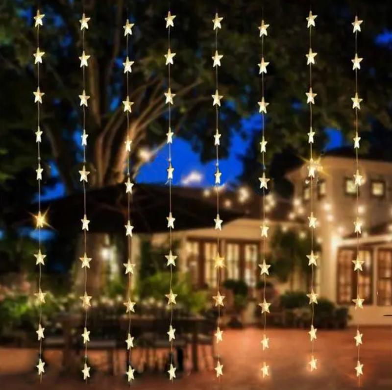 Гірлянда Штора XMAS Зорепад 120L на мідній проволовці 3Mx180CM теплий Біла WW, фото 1