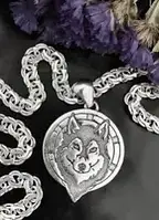 Подвес серебряній волк декоративные кулоны животные