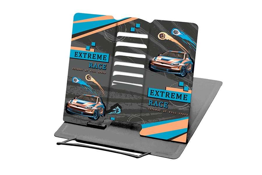 Підставка для книг 21*19см Kidis Extreme race металева