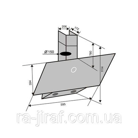 ВИТЯЖКА VENTOLUX MIRROR 60 WG (1000) TRC Похила на кухню. Витяжка кухонна в Україні. *ЗНИЖКА В ОПИСІ., фото 3