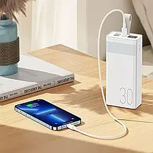 Зовнішній акумулятор REMAX RPP-320 30000 mAh /20W+22.5WFast Charge/Ліхтарик/White/Blue/, фото 3