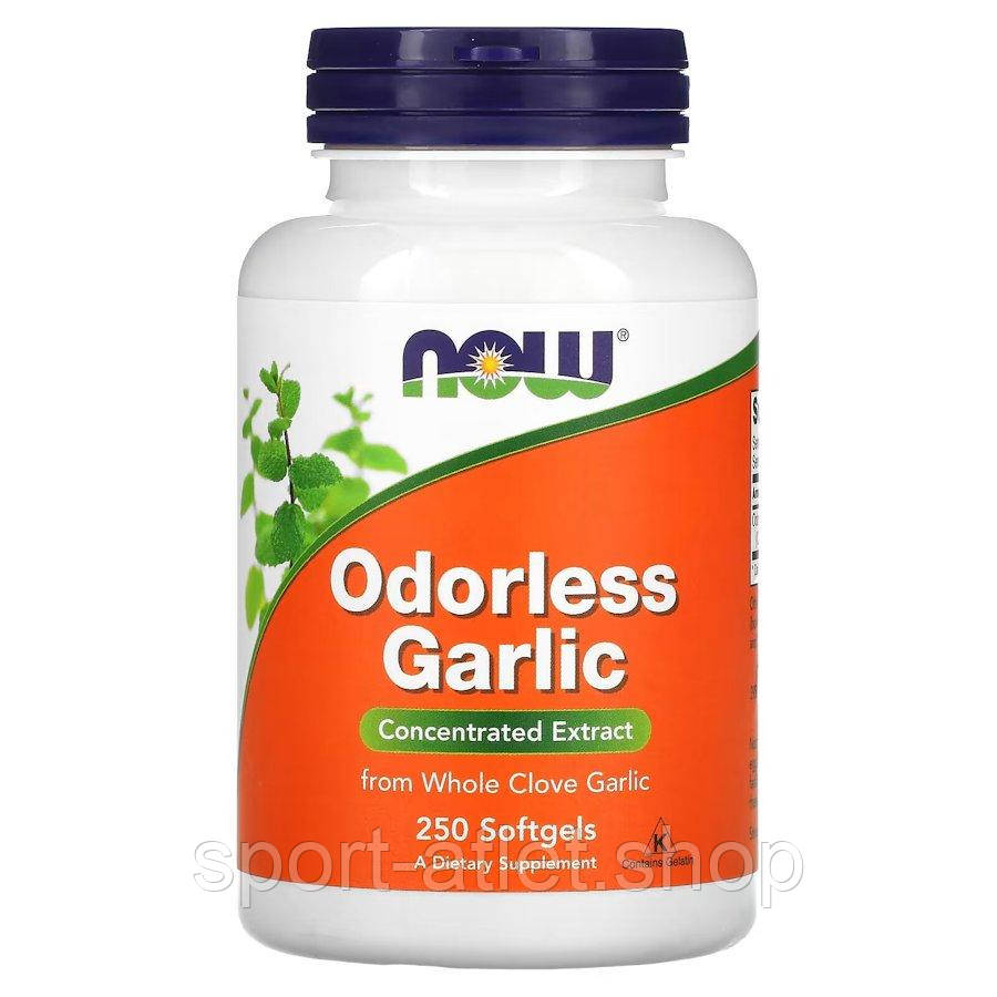 Натуральна добавка NOW Odorless Garlic, 250 капсул, фото 1