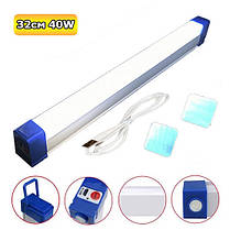 USB LED лампа аварійна, 32 см, з сонячною панеллю, магнітами та підвіскою, фото 3